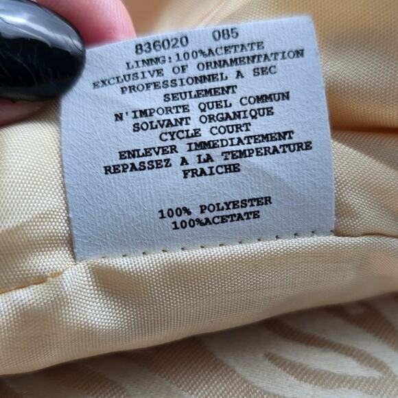 Vintage 80s 90s Jessica McClintock Gold Strapless Mini Dress Zebra Jacquard 6 - Picture 7 of 11